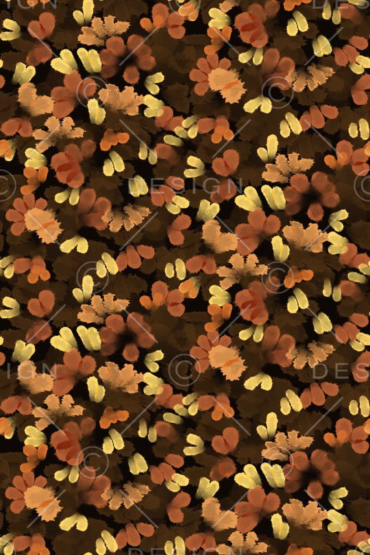 黑底花卉印花华亿平台图片