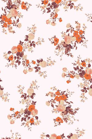 清爽底花卉印花华亿平台图片