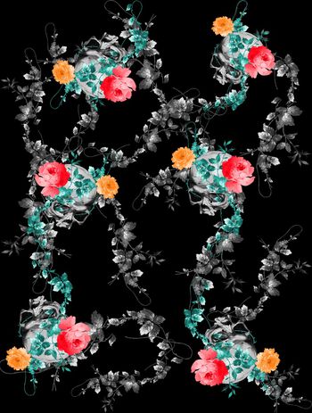 花卉印花华亿平台图片