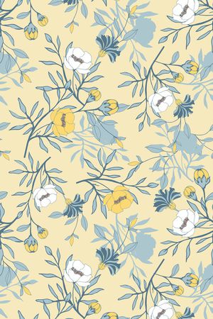 手绘花卉印花华亿平台图片