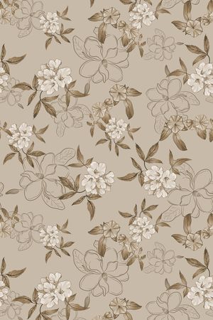 手绘花卉印花华亿平台图片