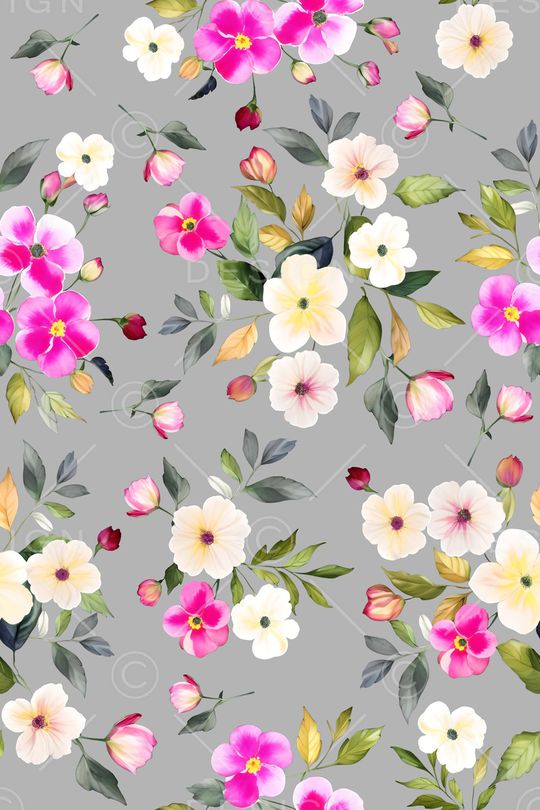 水彩花卉印花华亿平台图片