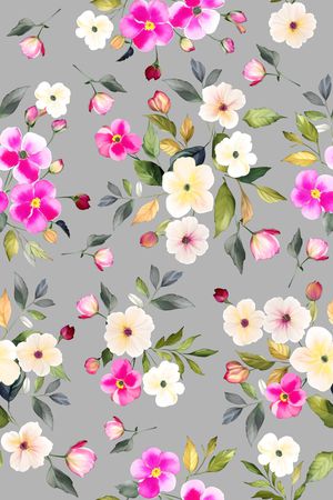 水彩花卉印花华亿平台图片