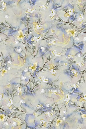 水彩花卉印花华亿平台图片