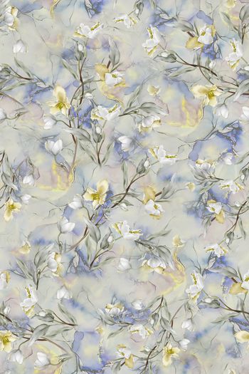 水彩花卉印花华亿平台图片