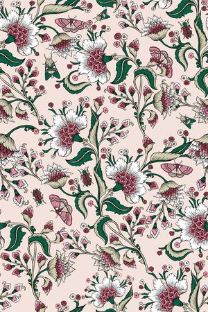 褪色花卉印花华亿平台图片