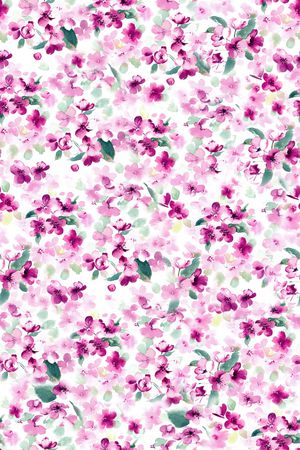 水彩花卉印花华亿平台图片