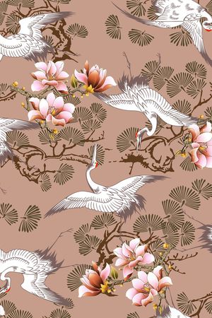 仙鹤印花华亿平台图片