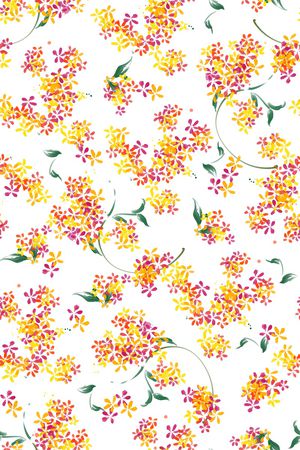 水彩花卉印花华亿平台图片