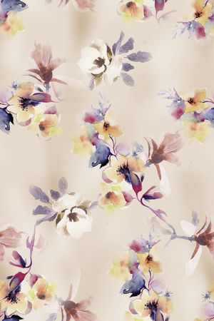 手绘花卉印花华亿平台图片