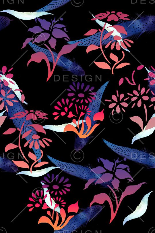 花卉印花华亿平台图片