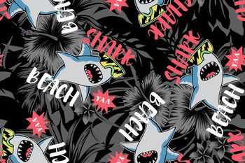 鲨鱼印花华亿平台图片