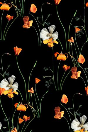 手绘花卉印花华亿平台图片