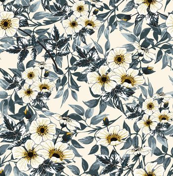 手绘花卉印花华亿平台图片