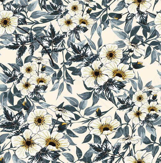 手绘花卉印花华亿平台图片