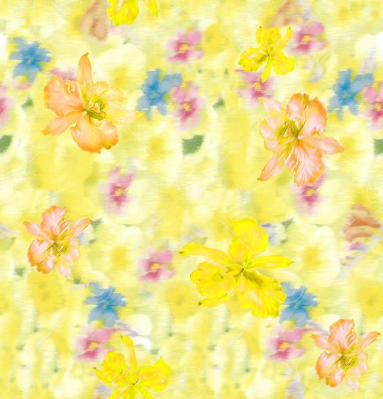 抽象花卉印花华亿平台图片