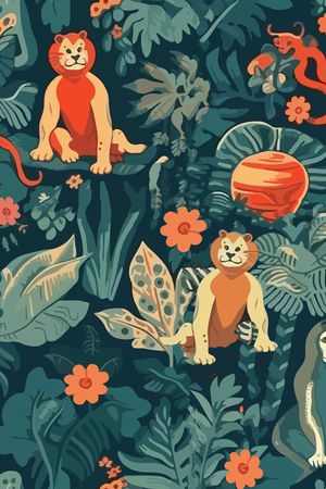 狮子印花华亿平台图片