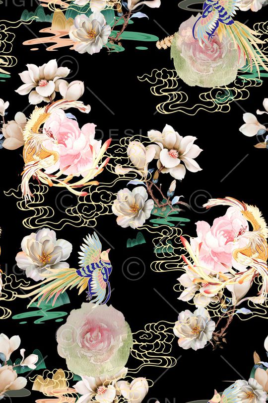 花卉印花华亿平台图片