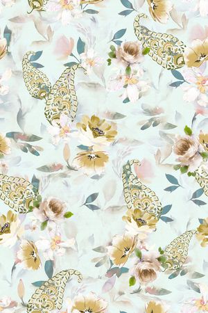 佩斯利印花华亿平台图片