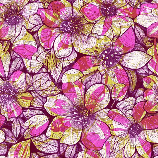 花卉印花华亿平台图片