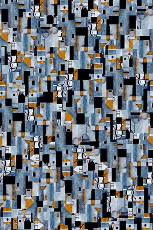 小几何拼贴印花华亿平台图片