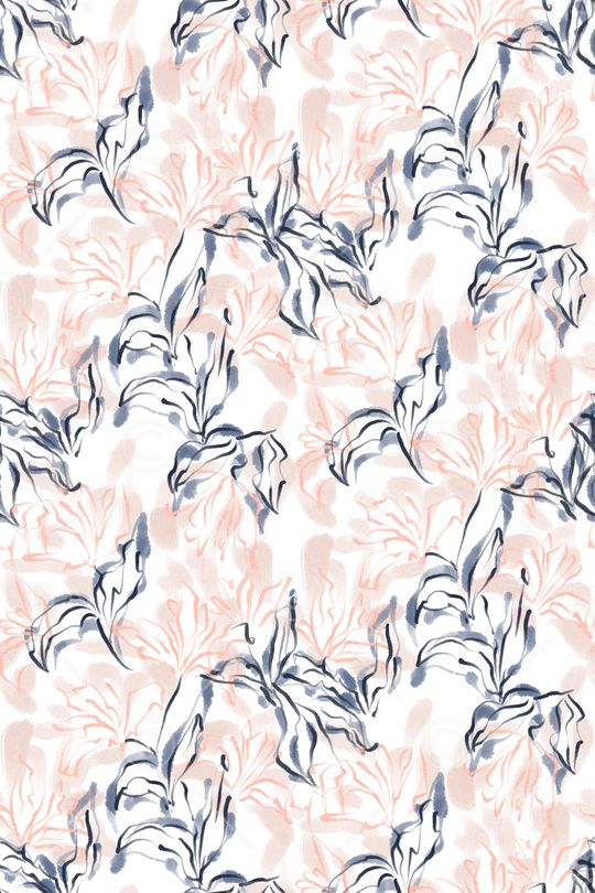 清爽底花卉印花华亿平台图片