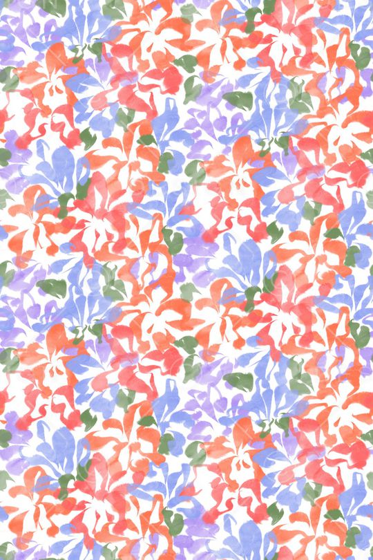 清爽底花卉印花华亿平台图片