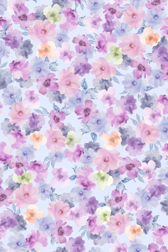 水彩花卉印花华亿平台图片