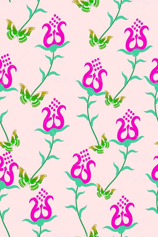 抽象花卉印花华亿平台图片