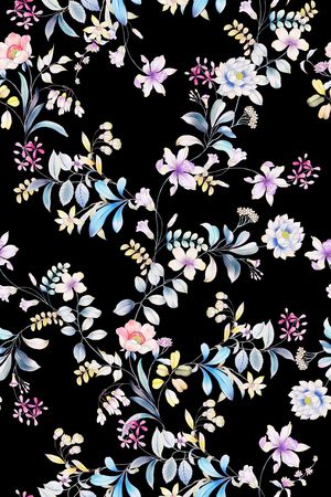 水彩花卉印花华亿平台图片