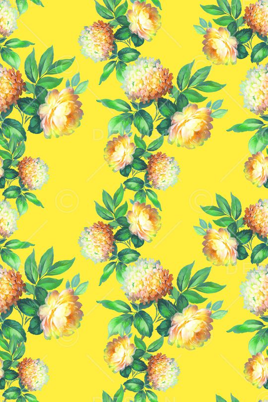 水彩花卉印花华亿平台图片