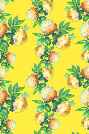 水彩花卉印花华亿平台图片