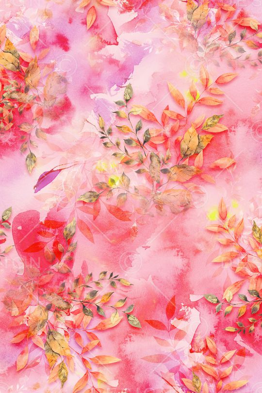 水彩花卉印花华亿平台图片