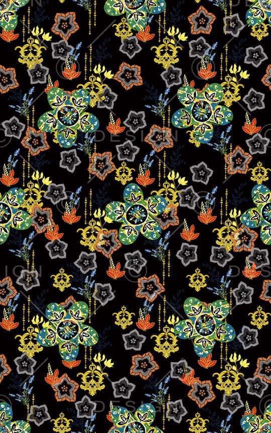 彩底花卉印花华亿平台图片