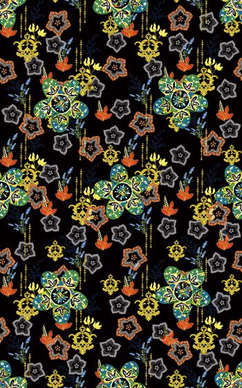 彩底花卉印花华亿平台图片