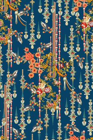 彩底花卉印花华亿平台图片