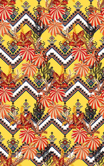 彩底花卉印花华亿平台图片