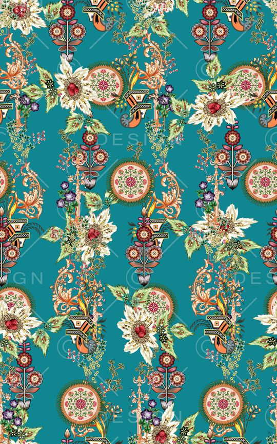 彩底花卉印花华亿平台图片