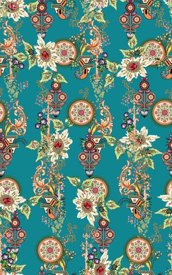 彩底花卉印花华亿平台图片