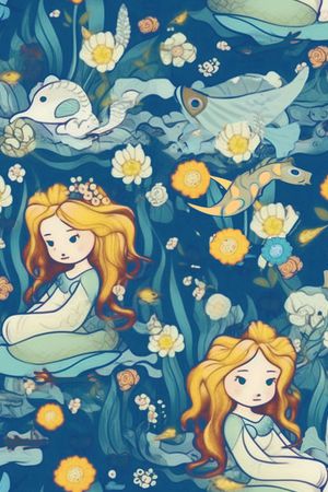 美人鱼印花华亿平台图片