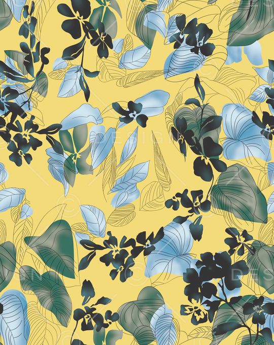 绿植树叶印花华亿平台图片