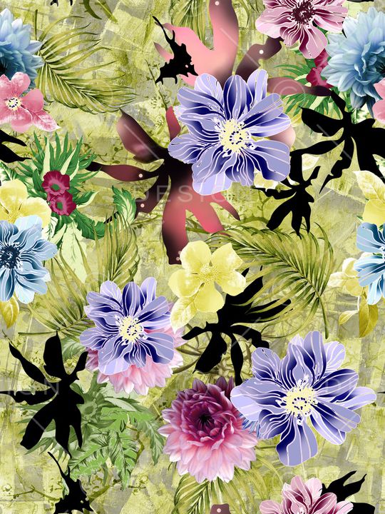 花卉印花华亿平台图片