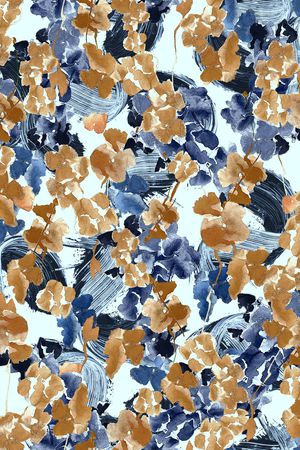 手绘花卉印花华亿平台图片