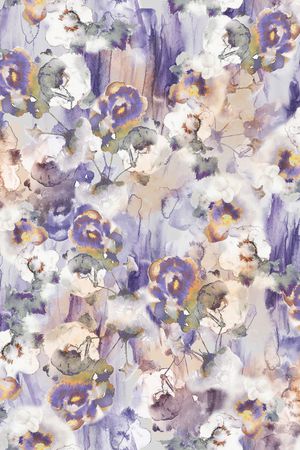 手绘花卉印花华亿平台图片