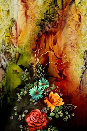 花卉印花华亿平台图片