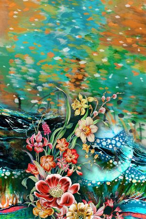 花卉印花华亿平台图片