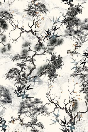 树枝印花华亿平台图片