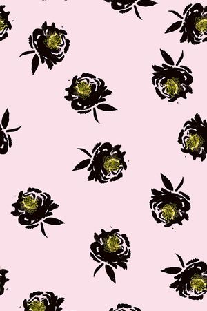 手绘花卉印花华亿平台图片