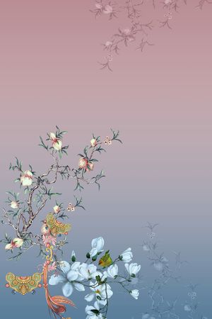 中国风定位花印花华亿平台图片