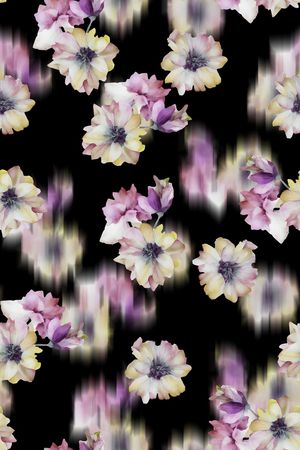 模糊花卉印花华亿平台图片